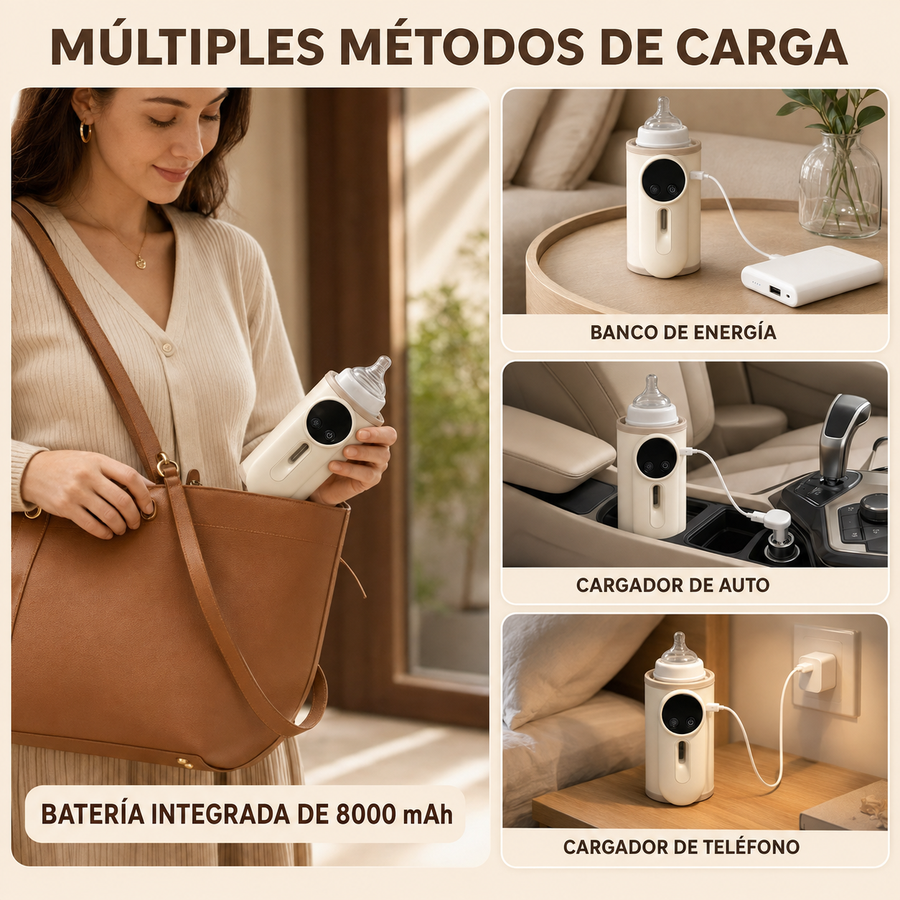 Se carga con banco de energía, cargador de auto o cargador de teléfono