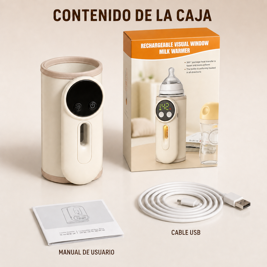 Contenido de la caja: el calentador, el cable USB y el manual de usuario